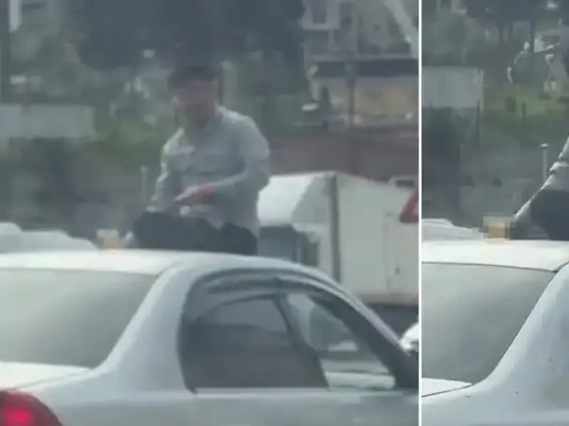 Trafikte Şaşkınlık Yaratan Olay: Otomobil Üzerinde Eğlence!