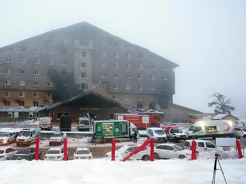 Kartalkaya'da Otelde Çıkan Yangın Korkuttu