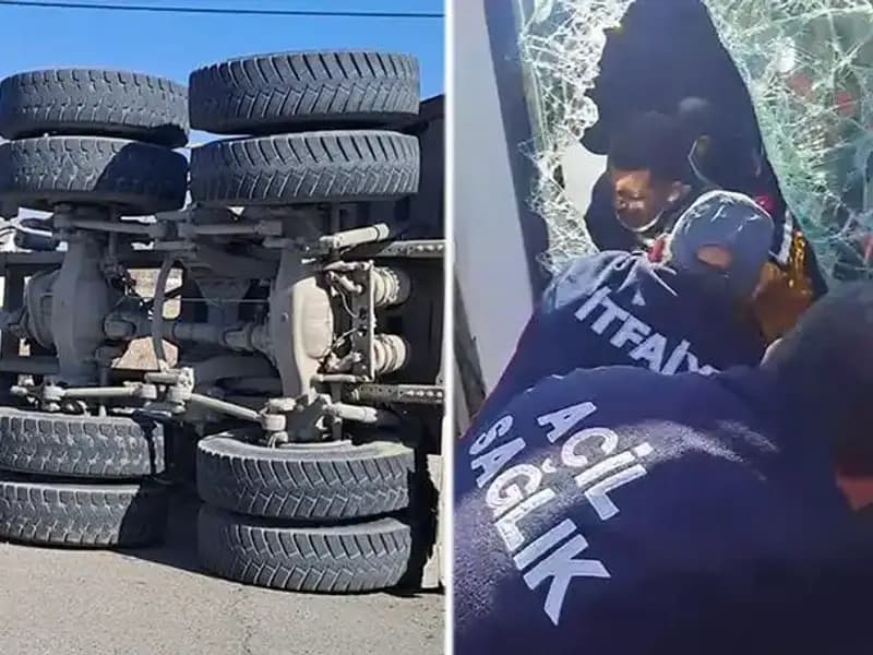 Virajı Alamayan Kamyonun Yolda Yarattığı Panik Anları