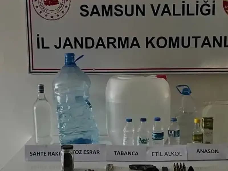Samsun'da Sahte İçki Operasyonu: Litrelerce Sahte İçki Ele Geçirildi