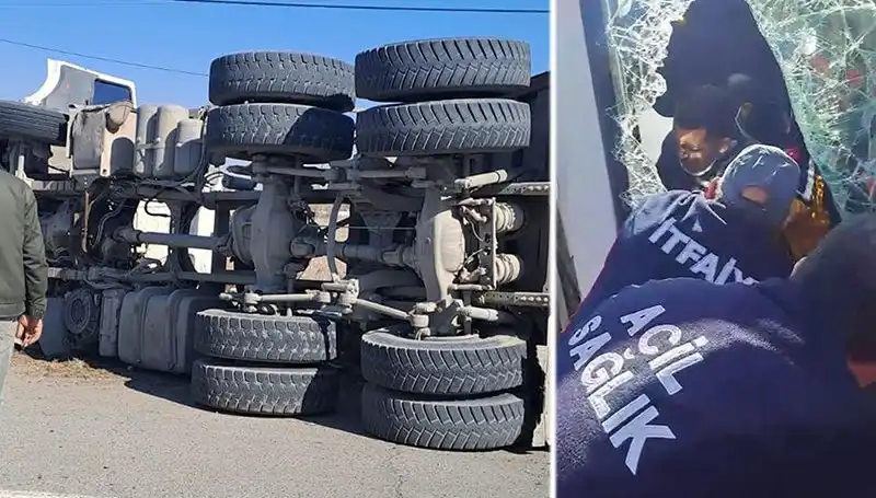 Virajı Alamayan Kamyonun Yolda Yarattığı Panik Anları