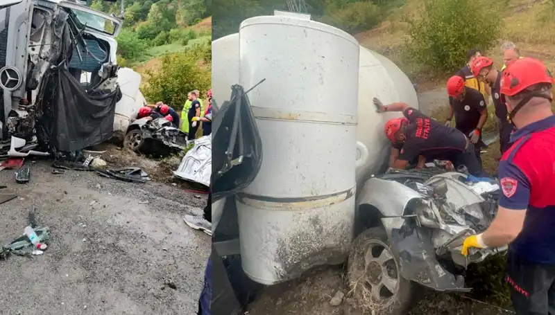 Beton Mikseri Otomobilin Üzerine Devrildi: Dehşet Verici Kaza Sonrası 1 Ölü, 1 Yaralı